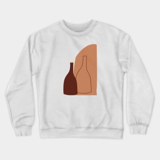 Two Bottles Organic forms ceramic terracota minimal abstract Crewneck Sweatshirt